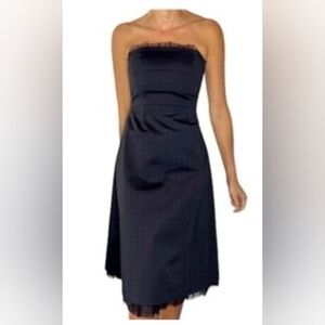 RW&CO. | Elegant Black Strapless Dress with Ruffle Detail | Size 2